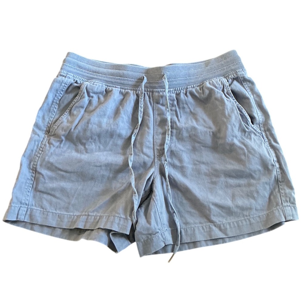 Orvis Womens Classic Collection Blue Cotton Lyocell Drawstring Shorts Medium